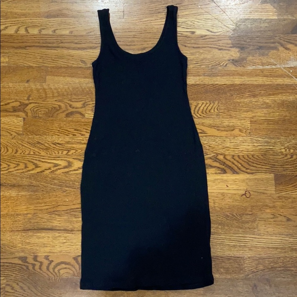 Black ribbed Body Con Dress